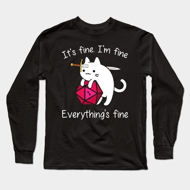 Its Fine Im Fine Everythings Fine Cats Long Sleeve T-Shirt by cobiepacior